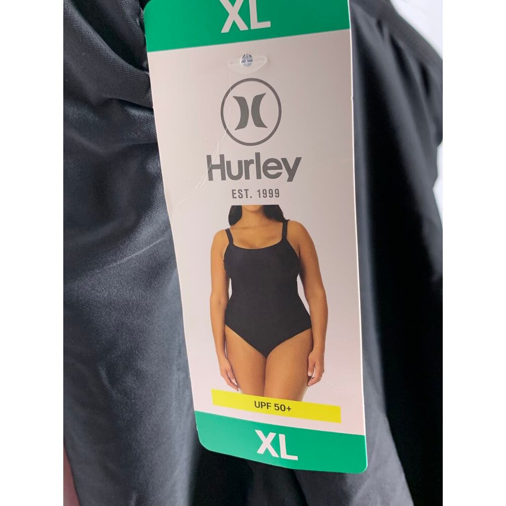 Hurley Women’s One Piece Swimsuit XL Black UPF 50+ Adjustable Straps NWT - Picture 10 of 14